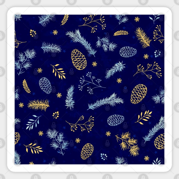 Blue Christmas Pattern Sticker by TheSkullArmy